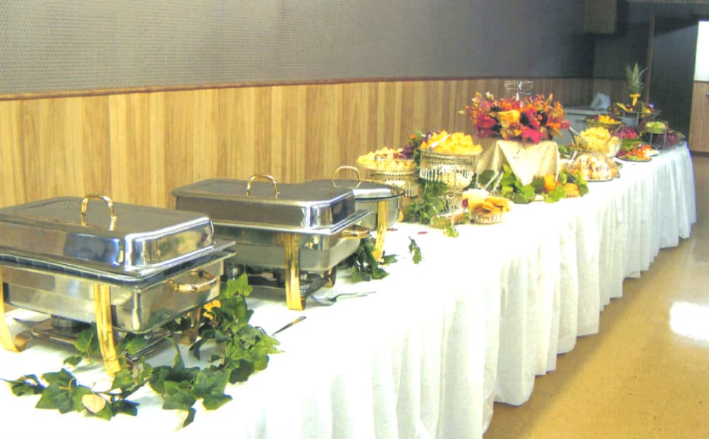 An All About Taste buffet line, set and ready for guests
