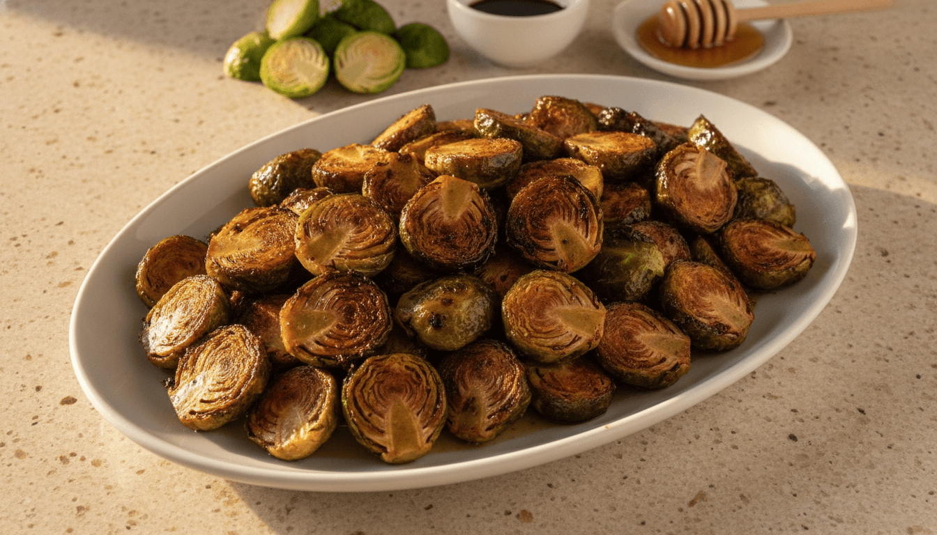 Air-Fried Brussels Sprouts with Balsamic